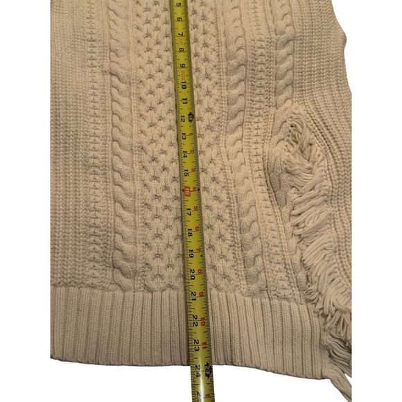 J.Crew Sweater S Ivory Cable Knit Fisherman Chunky Wool Cotton Coastal Chic - Picture 12 of 12